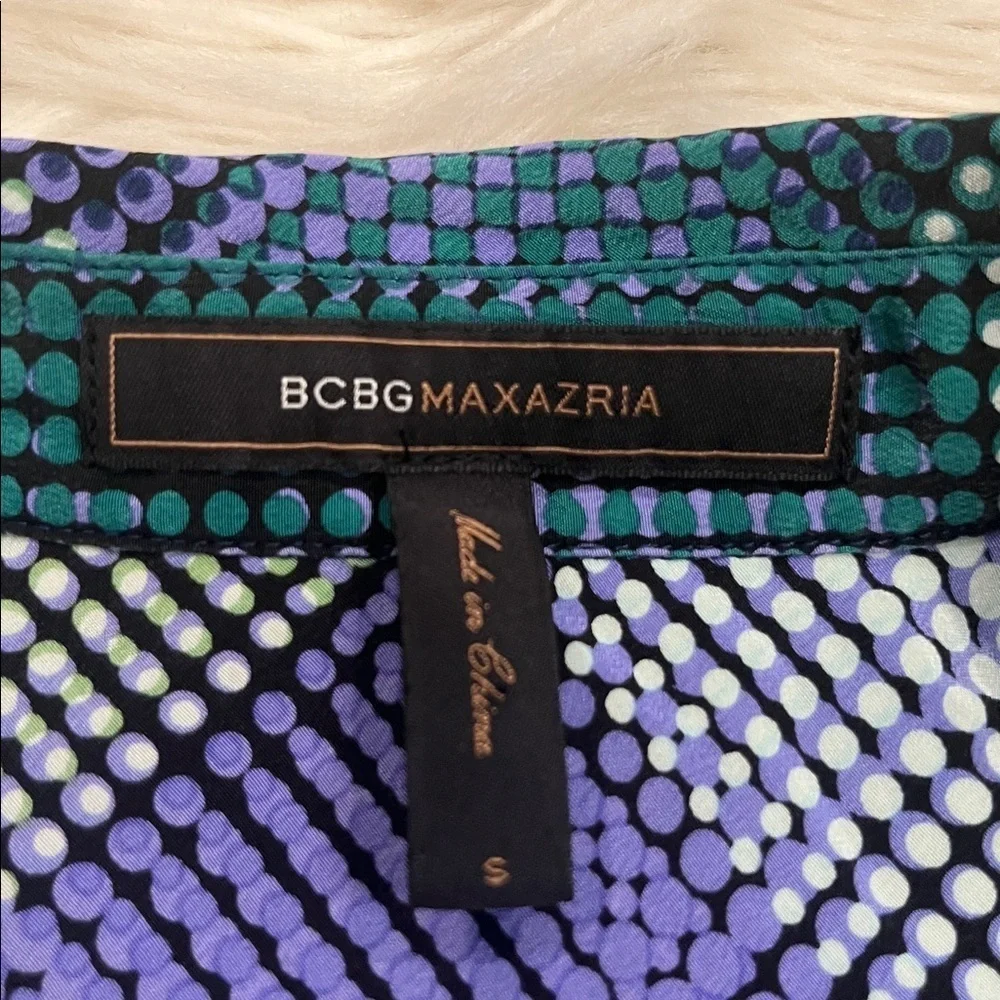BCBG MaxAzria 100% silk popover belted shirt dress like new S
